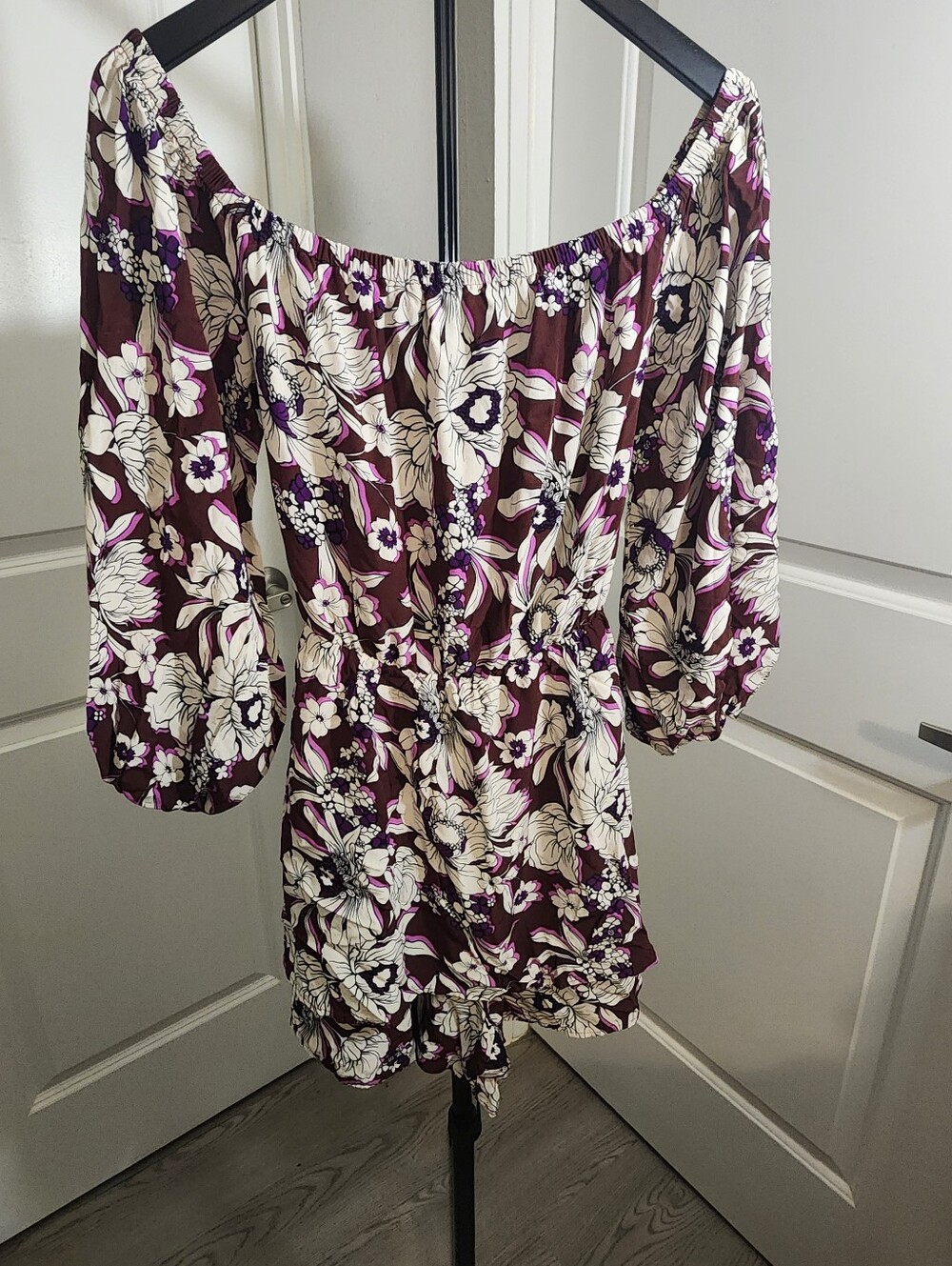 Express Women's Floral Off-Shoulder Romper Size M
